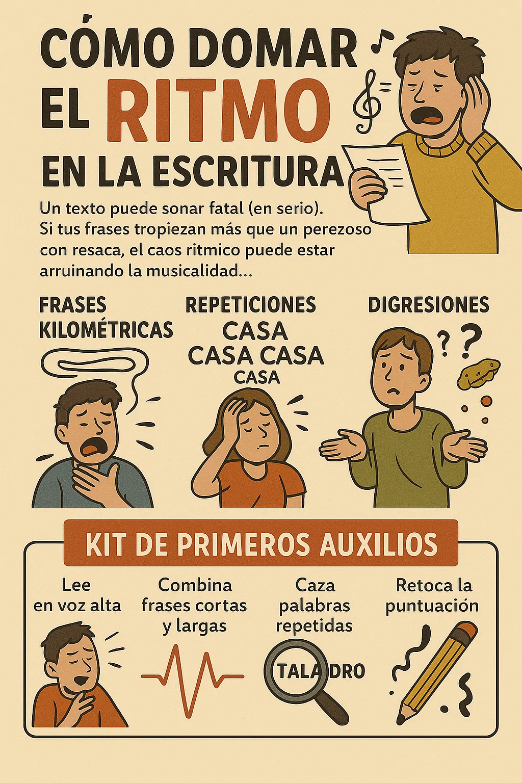 infografía ritmo en la escritura
